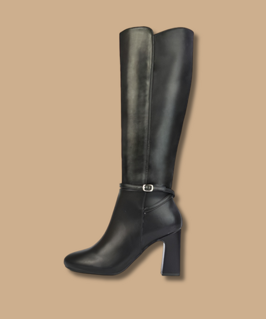 Glossy Midnight Knee-High Boots